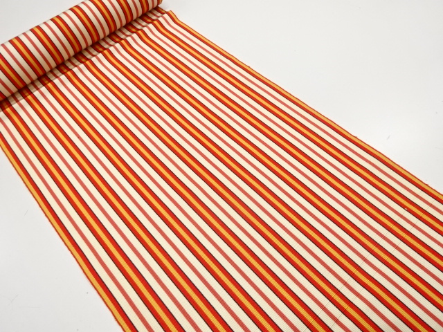 JAPANESE KIMONO / ANTIQUE BOLT FOR HASSUN OBI / WOVEN STRIPE